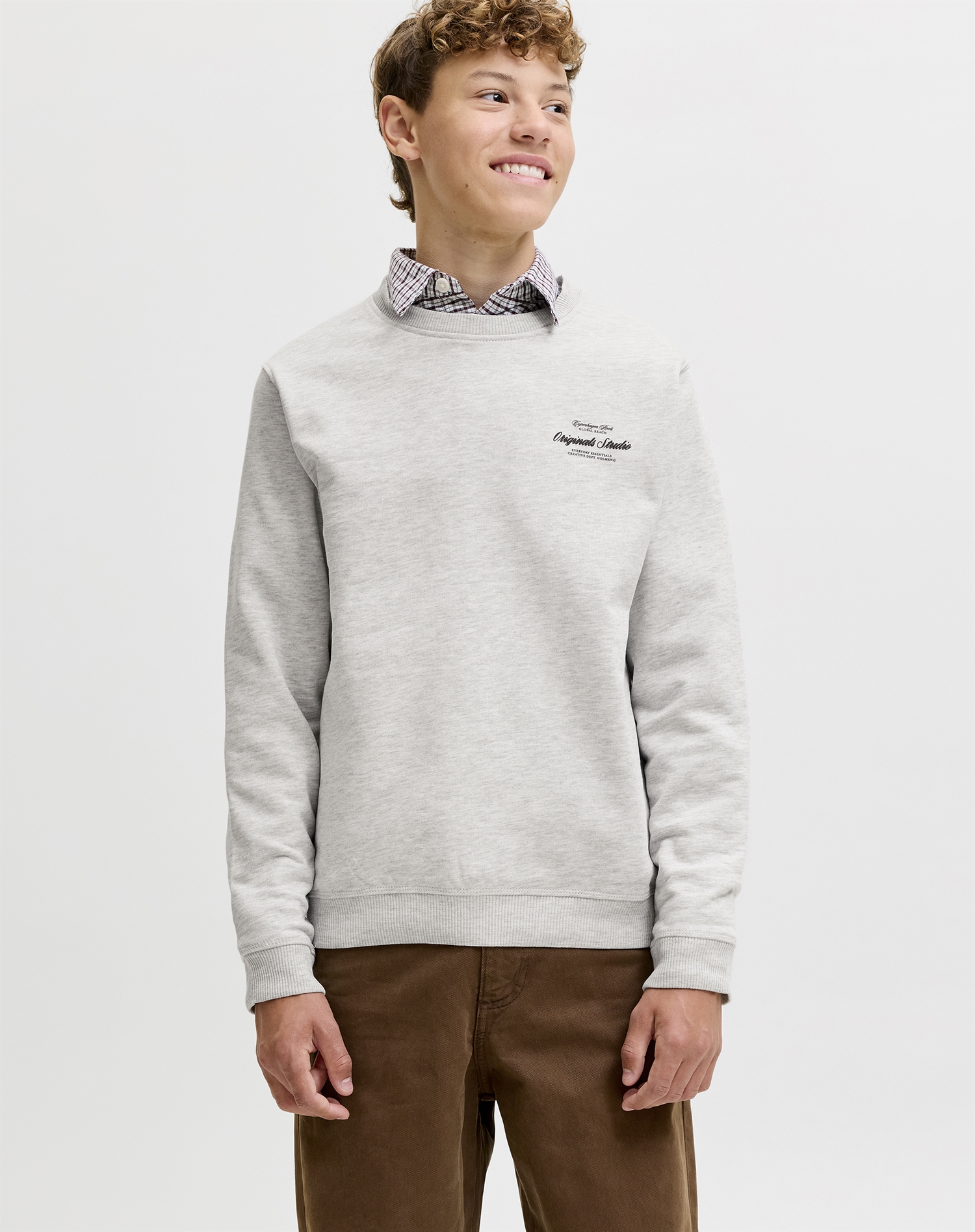 Jack & Jones Junior - JORNorrebro Typo Back Sweatshirt - White Melange